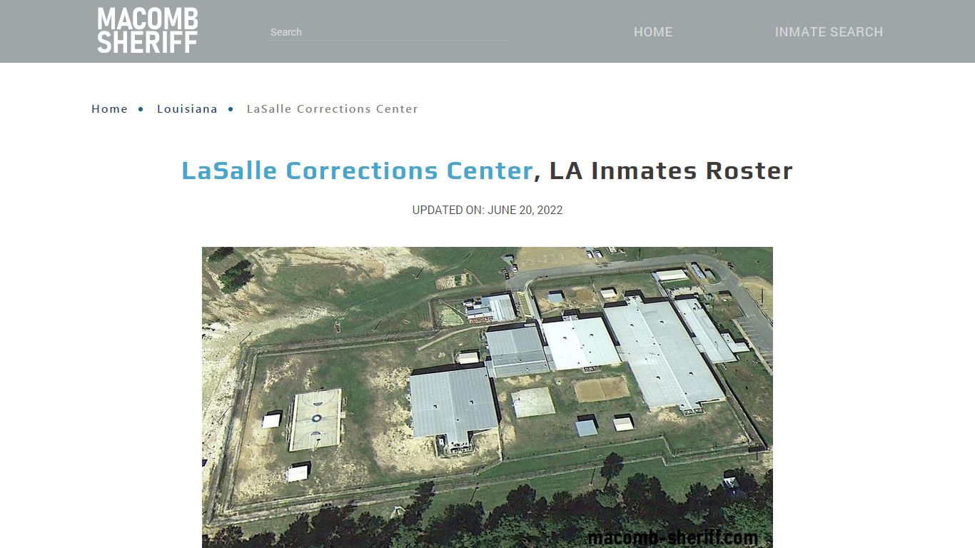 LaSalle Corrections Center, LA Jail Roster, Name Search